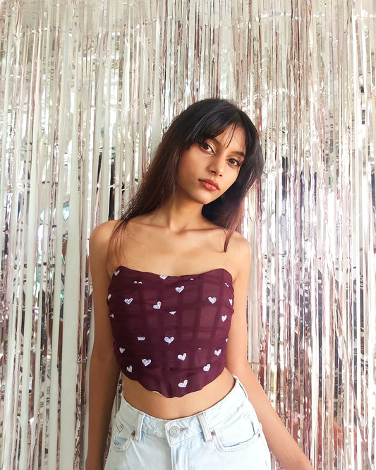 Amour corset in coffee